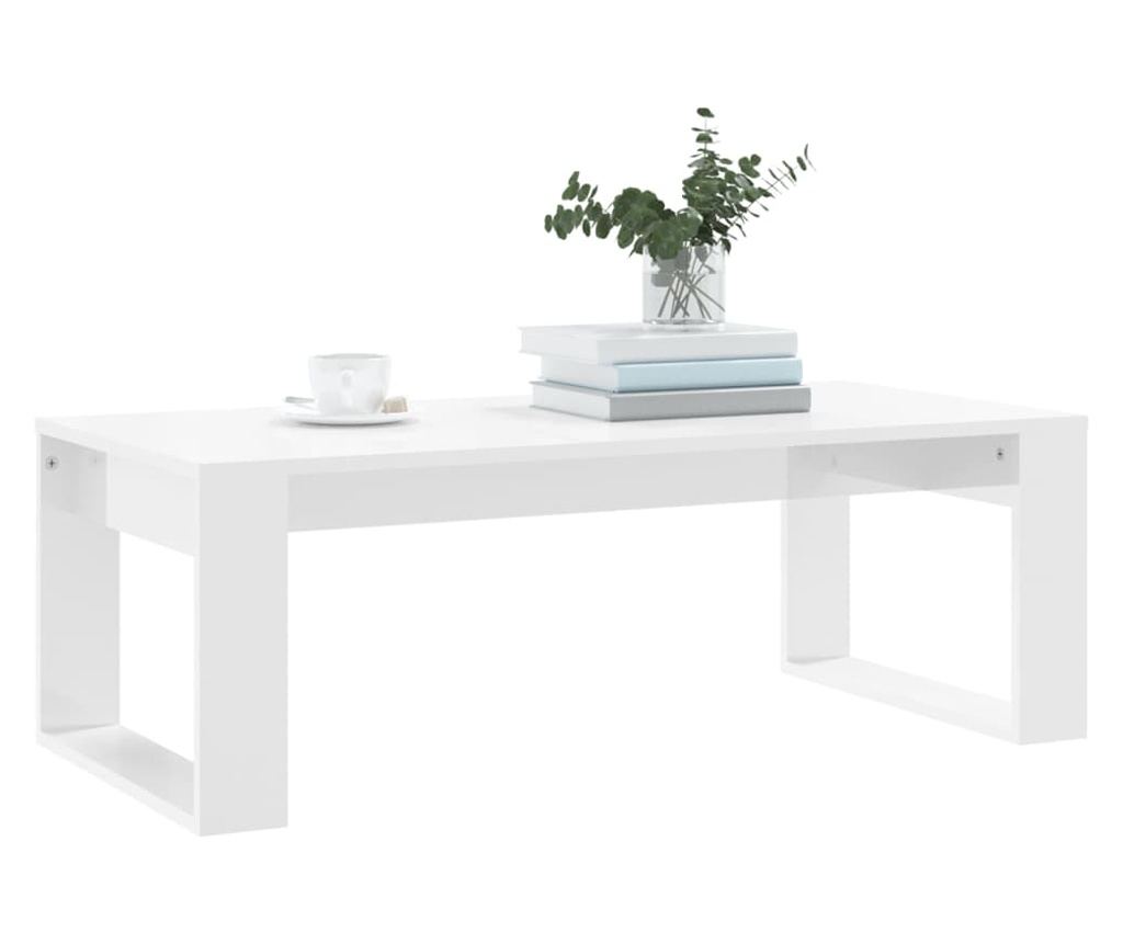 Stolić za kavu, ekstra sjajni bijeli, 102x50x35 cm, obrađeno drvo - 3