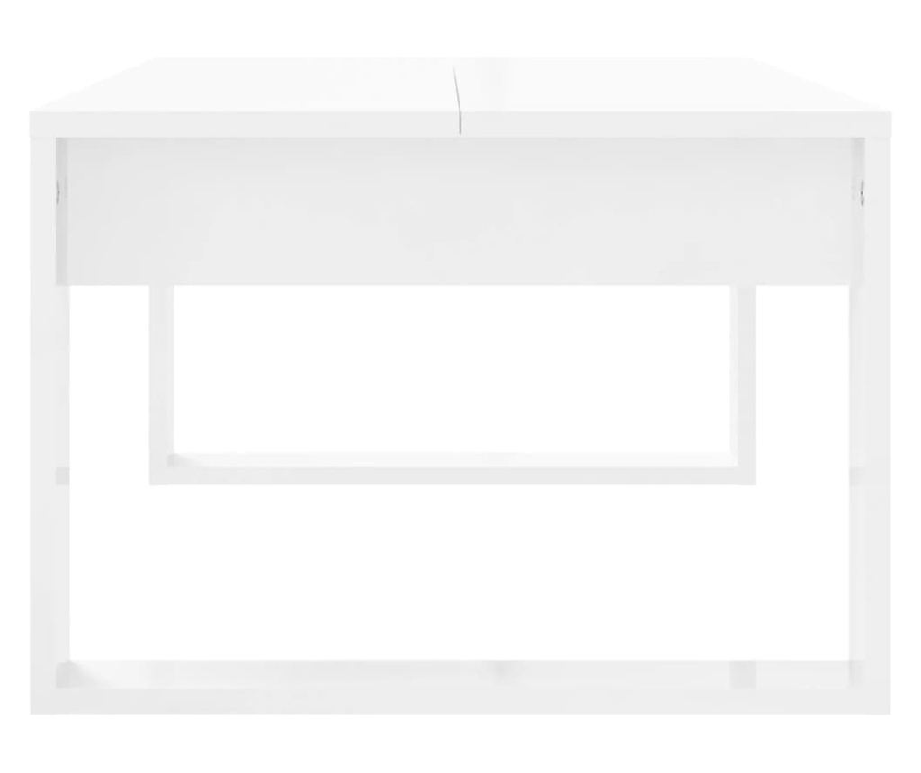 Stolić za kavu, ekstra sjajni bijeli, 102x50x35 cm, obrađeno drvo - 5