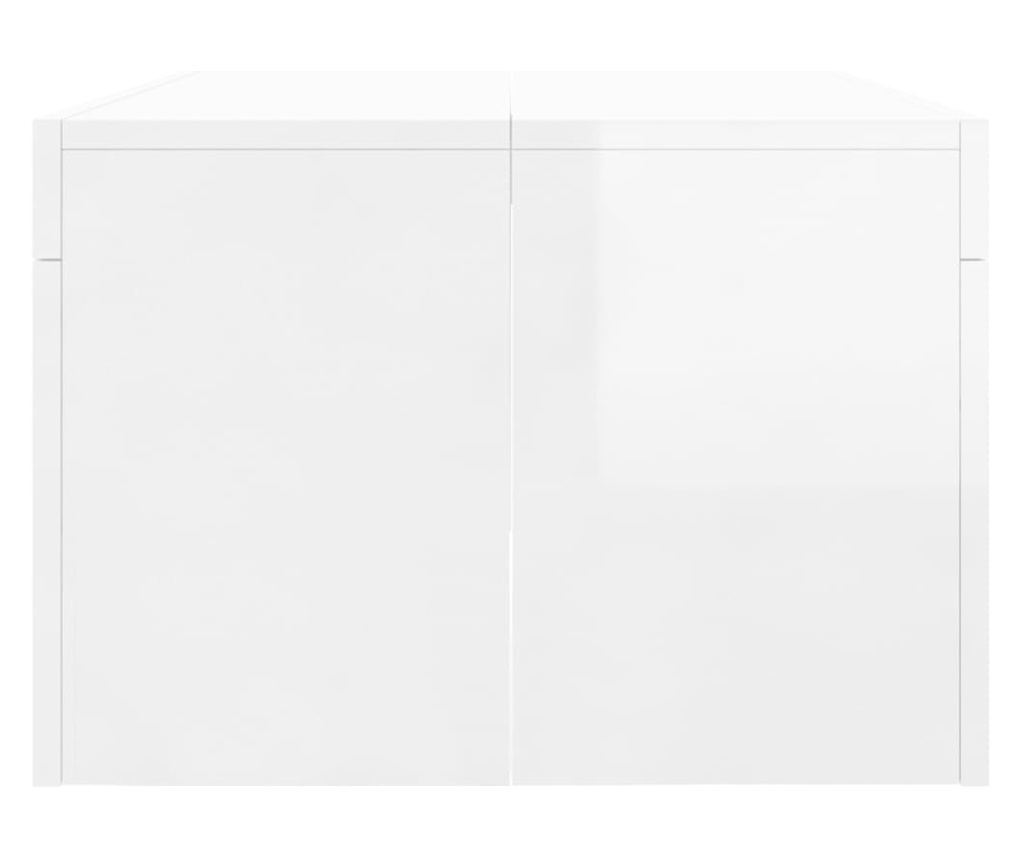 Stolić za kavu, bijeli visokog sjaja, 102x50x36 cm, obrađeno drvo - 5