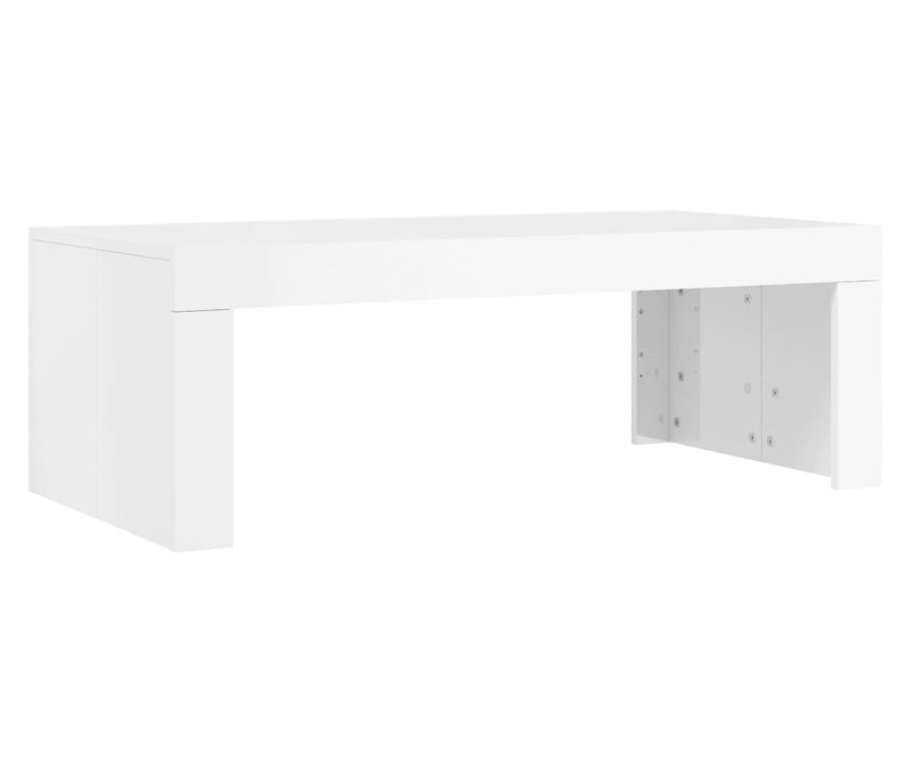 Stolić za kavu, bijeli visokog sjaja, 102x50x36 cm, obrađeno drvo - 6