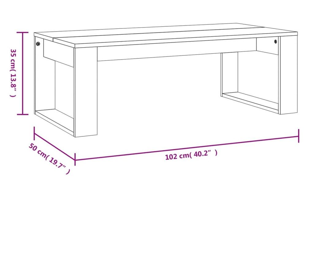 Klub stol, smeđi hrast, 102x50x35 cm, konstruirano drvo - 9
