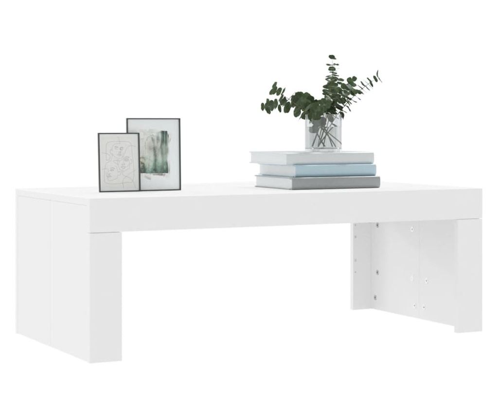 Klub stol, bijela, 102x50x36 cm, konstruirano drvo - 3