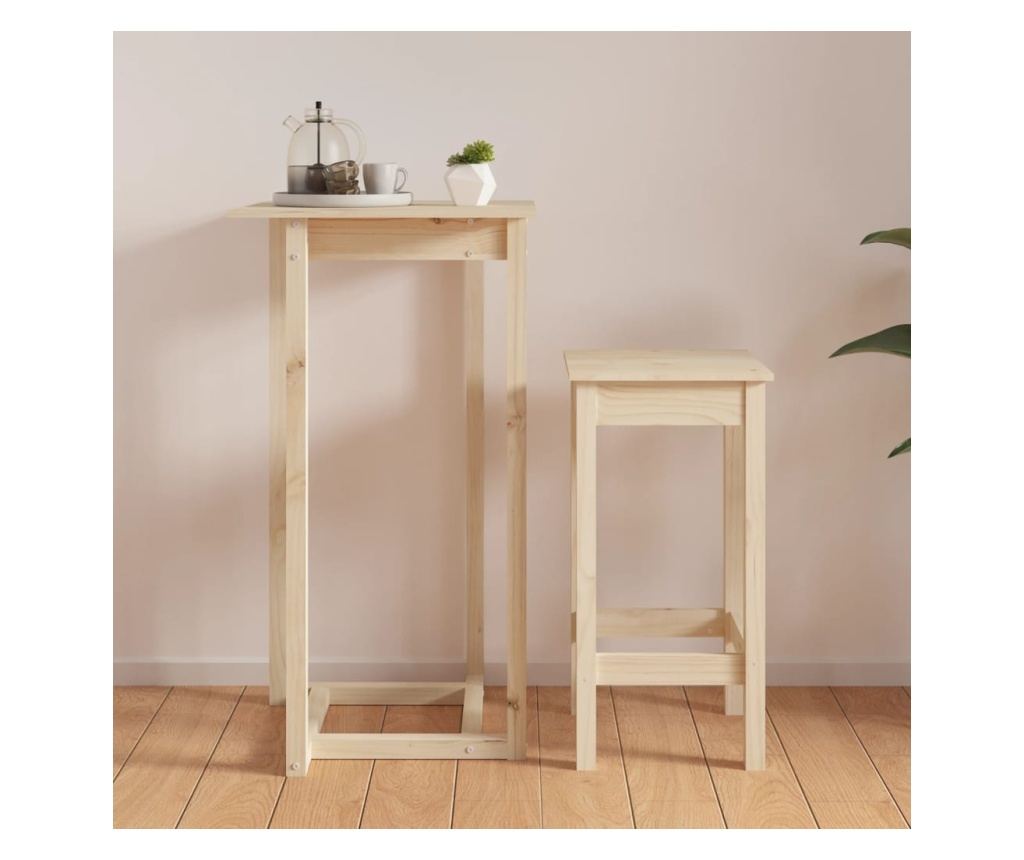 Barska miza, 60x60x110 cm, masivni bor - 4