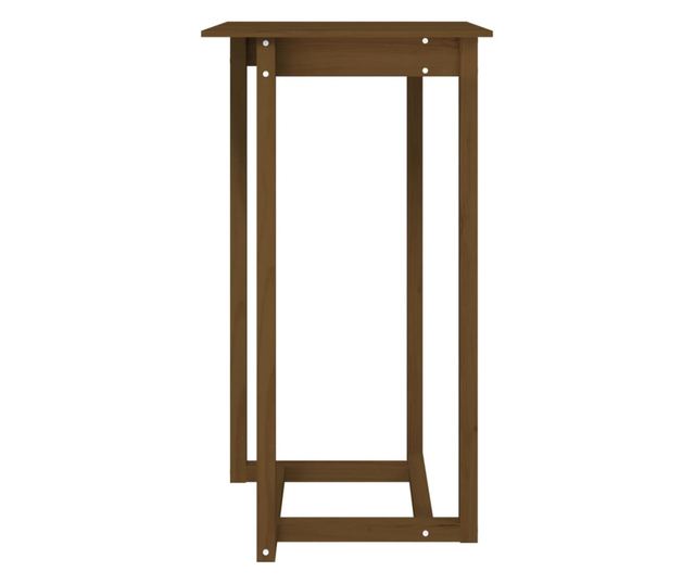 Barna miza, medena rjava, 60x60x110 cm, masivno borovo leso