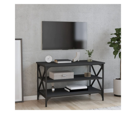 Comodă TV, negru, 80x40x50 cm, lemn prelucrat
