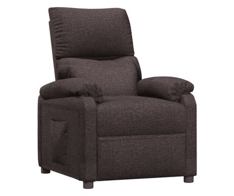 Сгъваем фотьойл, тъмнокафяв, плат