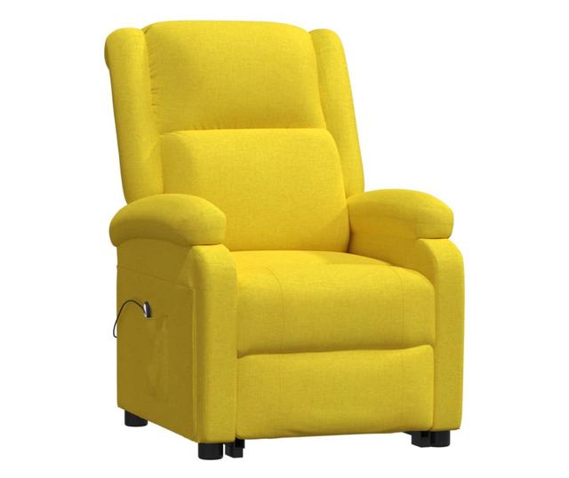 Zložljiv fotelj z dvigom, rumen, tekstilni material