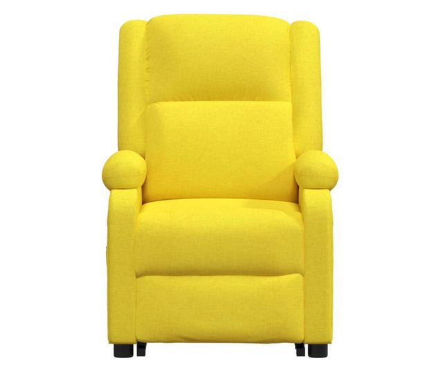 Zložljiv fotelj z dvigom, rumen, tekstilni material