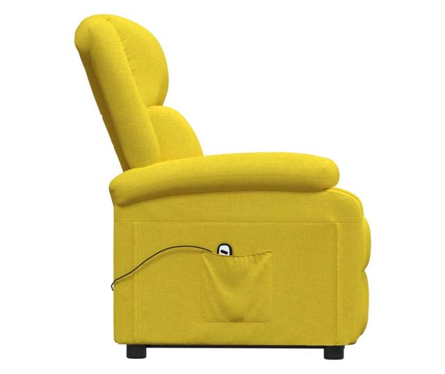 Zložljiv fotelj z dvigom, rumen, tekstilni material