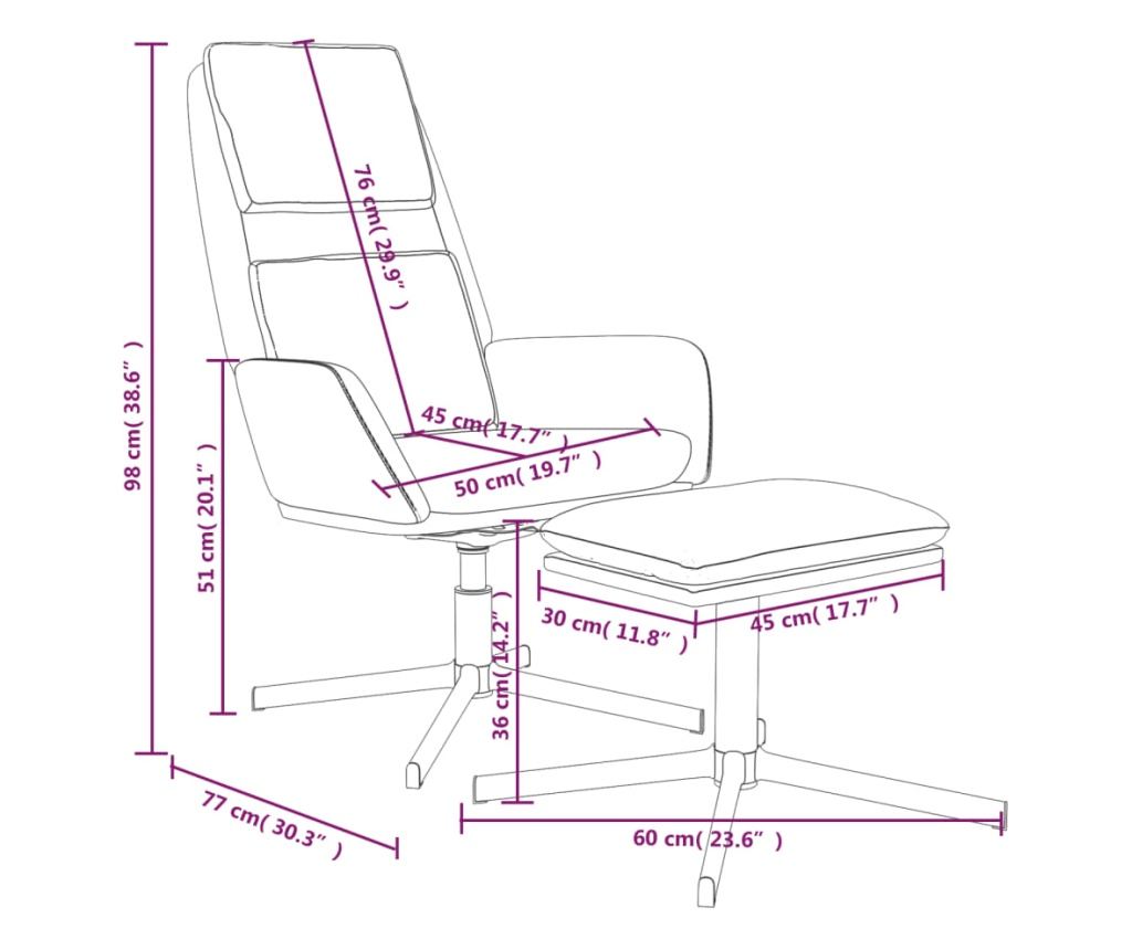 Sedežna garnitura z taburejem, bela krema, žamet - 7