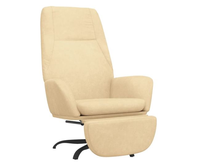 Sedežna garnitura z taburejem, bela krema, žamet