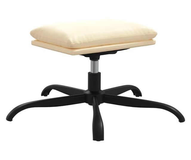 Sedež za sprostitev s taburejem, krem, ekološka usnja