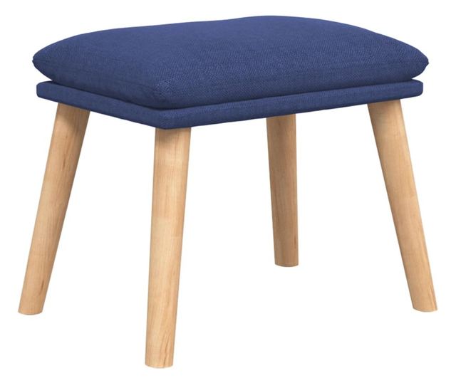 Sedežna garnitura za sprostitev s taburejem, modra, tekstil