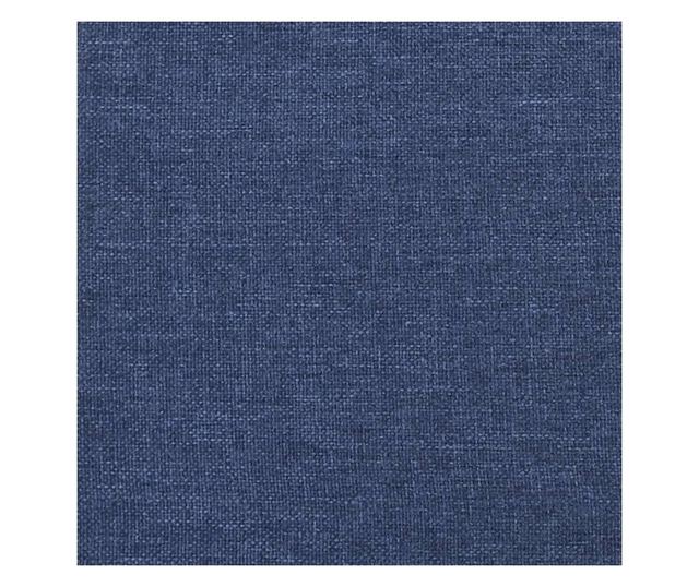 kétszemélyes kék szövet kanapéágy két párnával