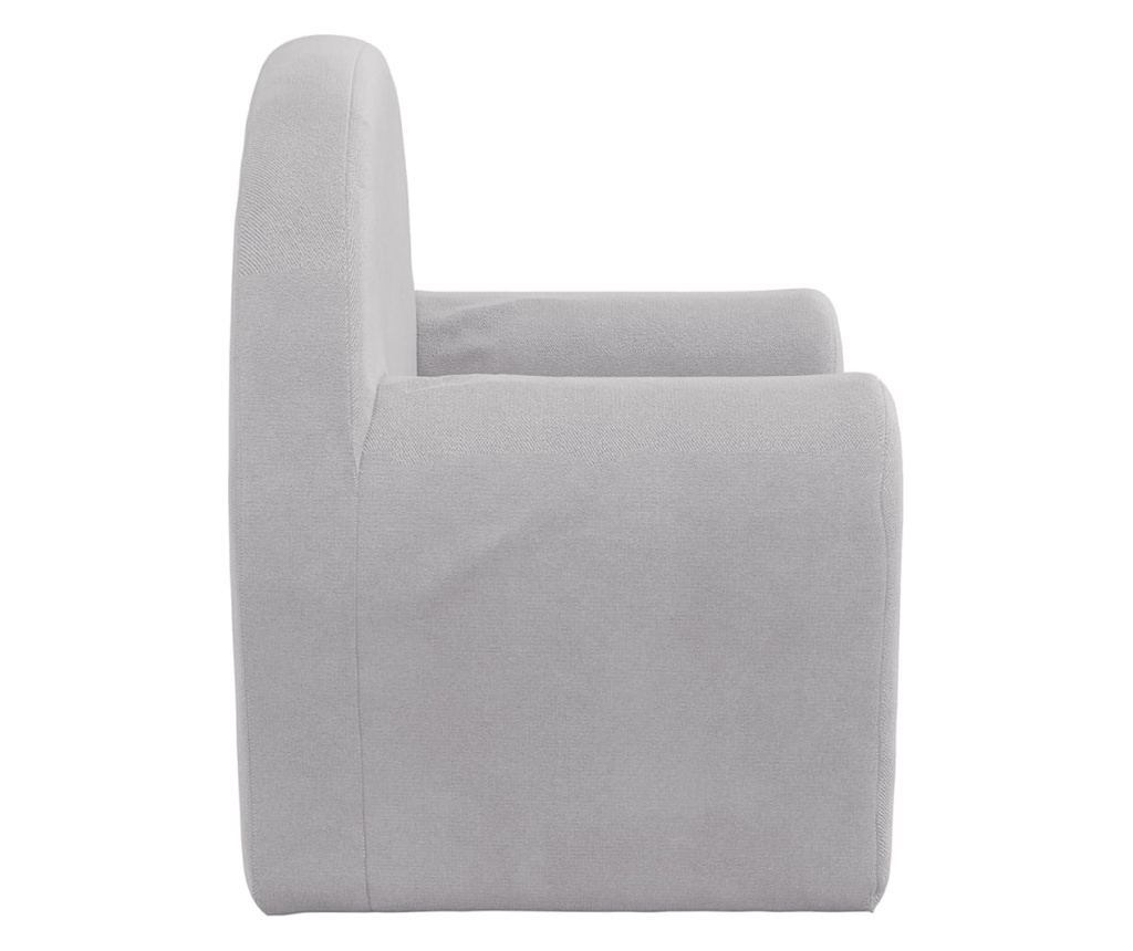 Otroška kavč, svetlo siva, mehak pliš - 4