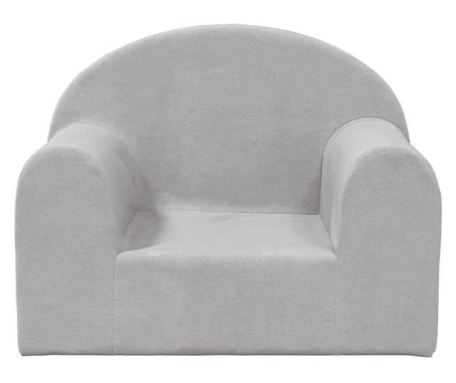 Otroška kavč, svetlo siva, mehak pliš