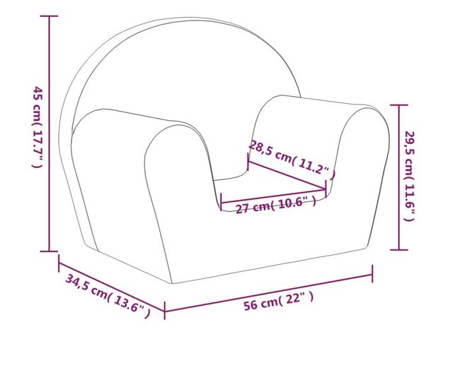 Otroška kavč, svetlo siva z zvezdami, mehak pliš