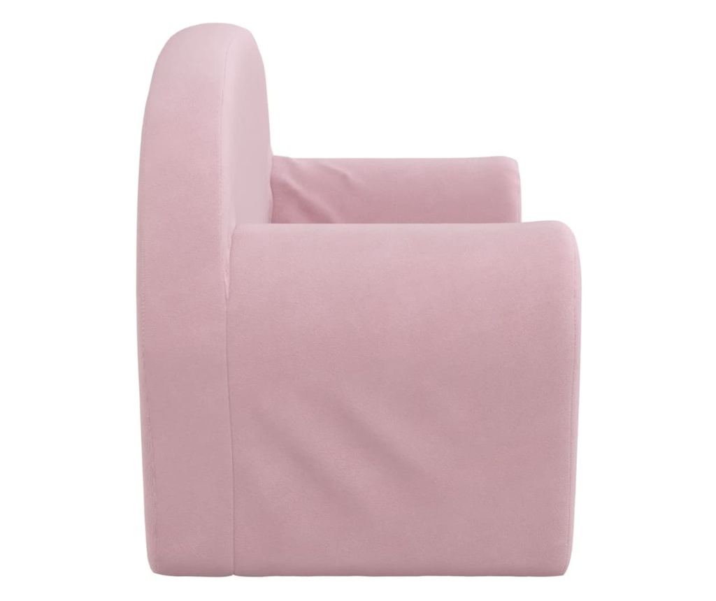 Otroška kavč s 2 sedežema, roza, mehak pliš - 4