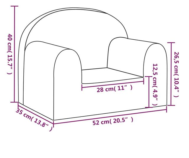 Otroški kavč, svetlo siv z zvezdami, mehak pliš