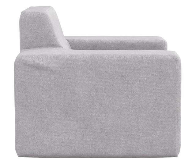 Otroški kavč, svetlo siv, mehak pliš