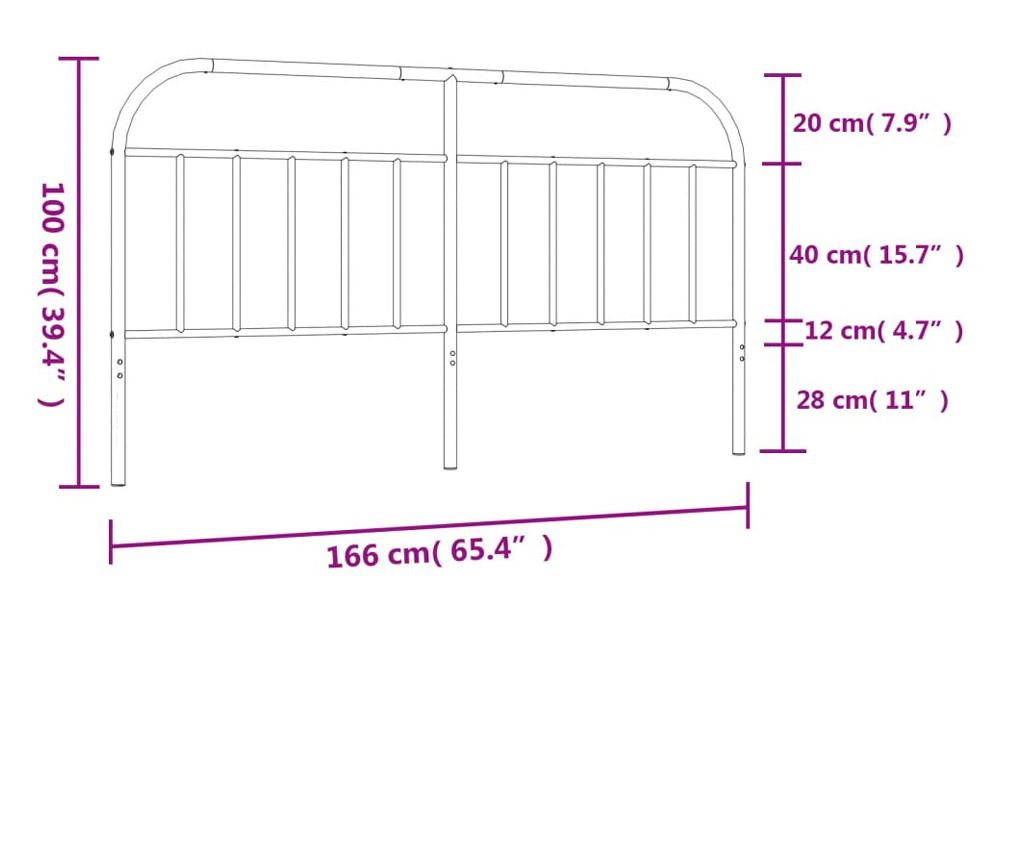 Metalni okvir kreveta, bijeli, 160 cm - 7