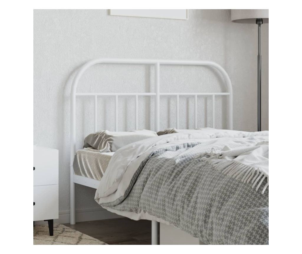 Metalni uzglavlje za krevet, bijelo, 120 cm - 3