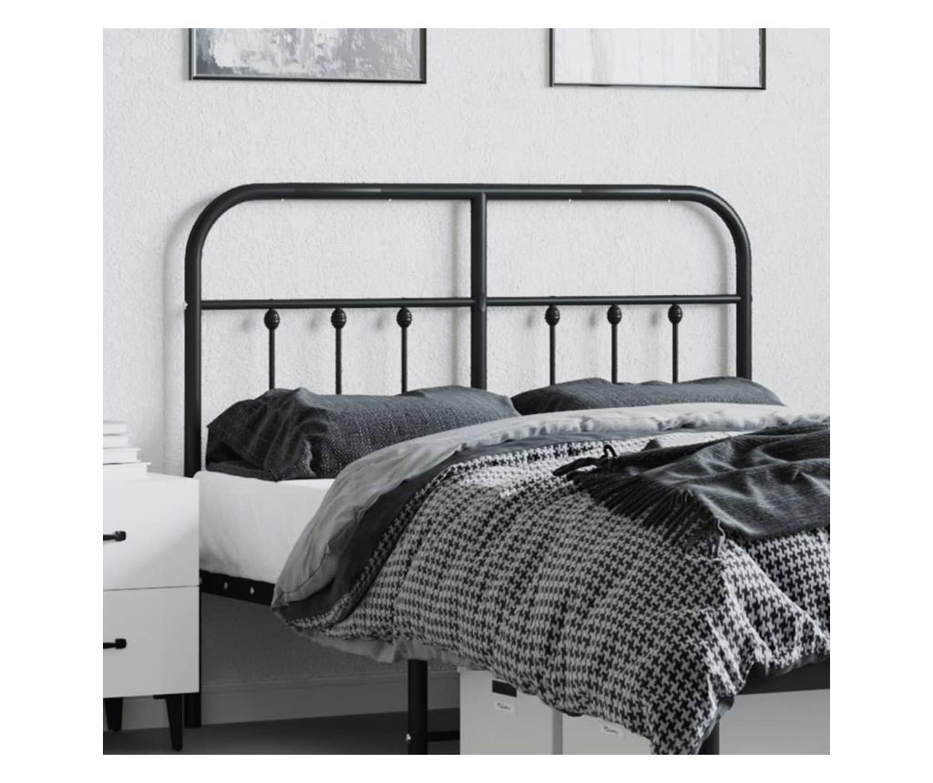 Metalna uzglavlje kreveta, crna, 120 cm - 3
