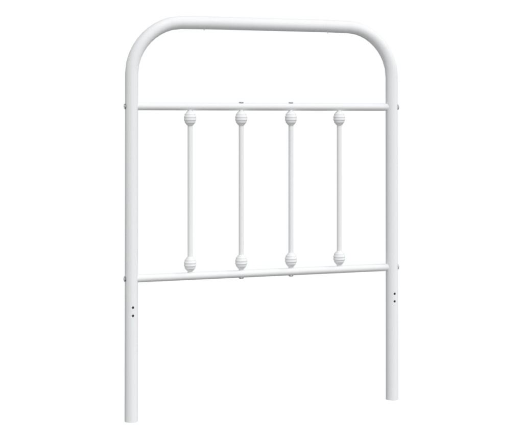 Metalni uzglavlje za krevet, bijelo, 75 cm - 2