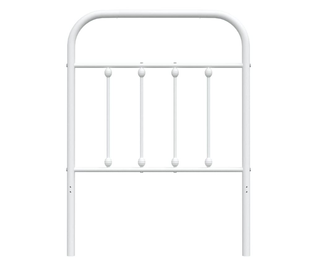 Metalni uzglavlje za krevet, bijelo, 75 cm - 4
