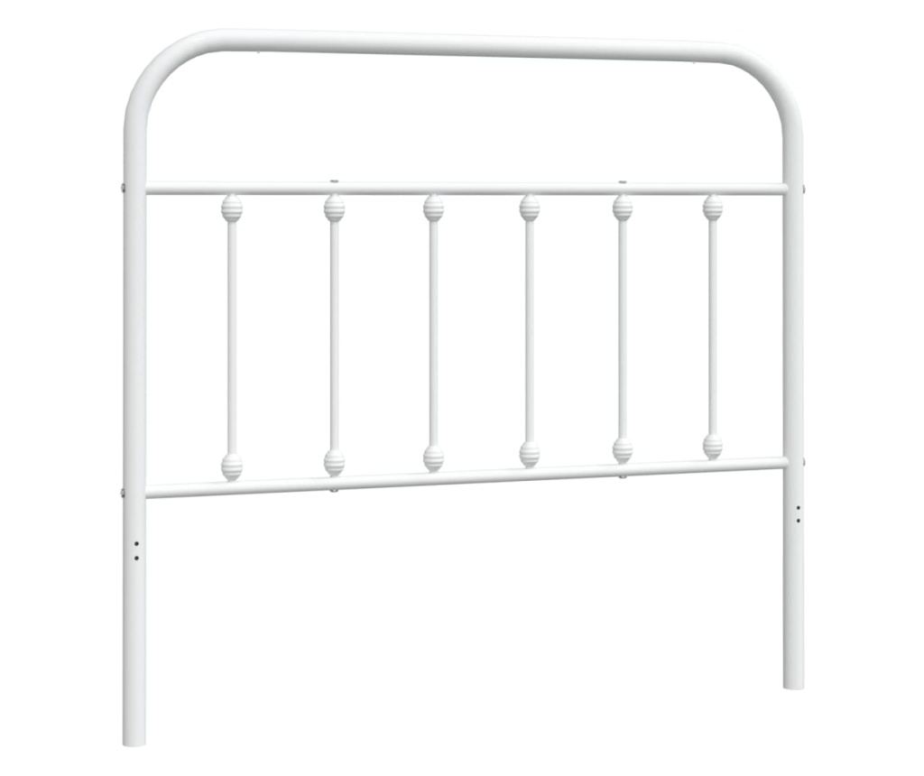 Metalni uzglavlje za krevet, bijelo, 107 cm - 2