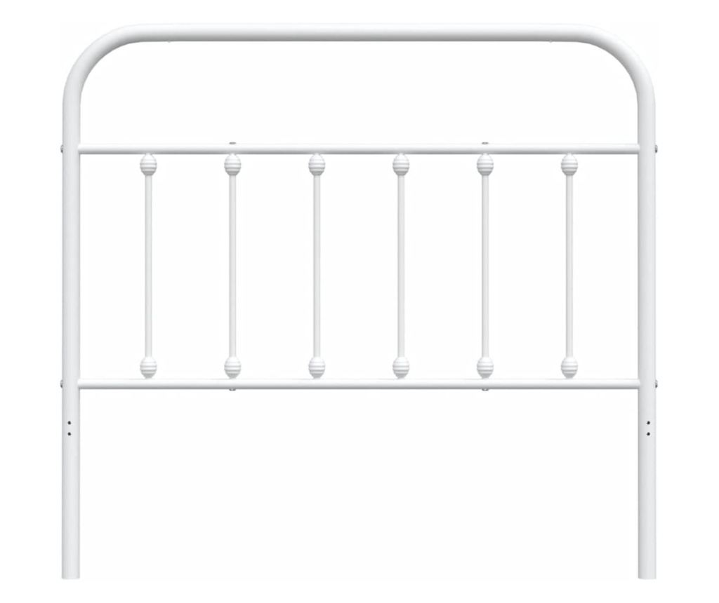 Metalni uzglavlje za krevet, bijelo, 107 cm - 4