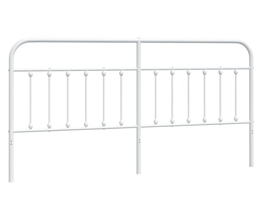 Metalni uzglavlje kreveta, bijelo, 200 cm - 2