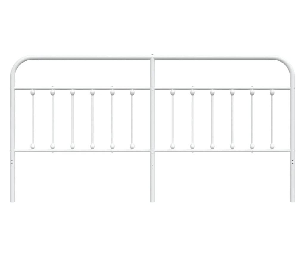 Metalni uzglavlje kreveta, bijelo, 200 cm - 4