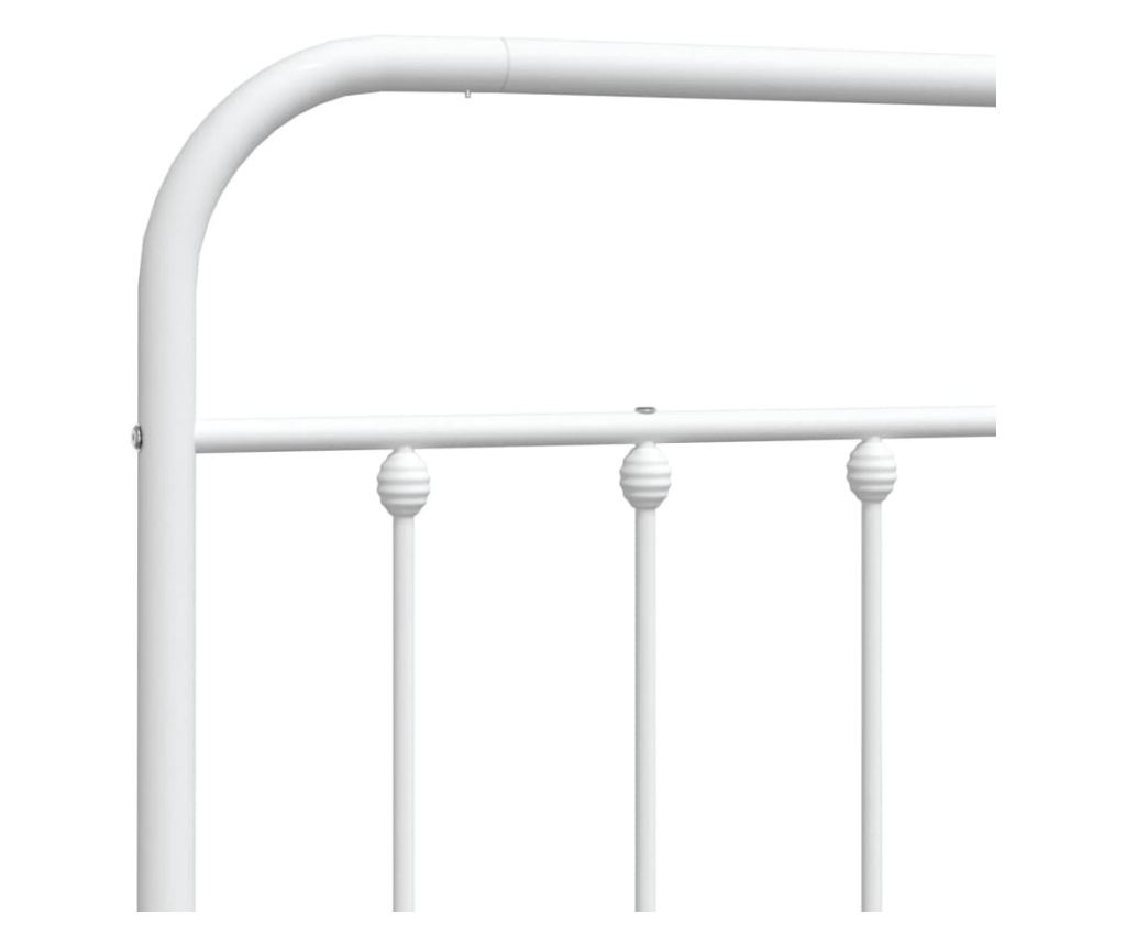 Metalni uzglavlje kreveta, bijelo, 200 cm - 6