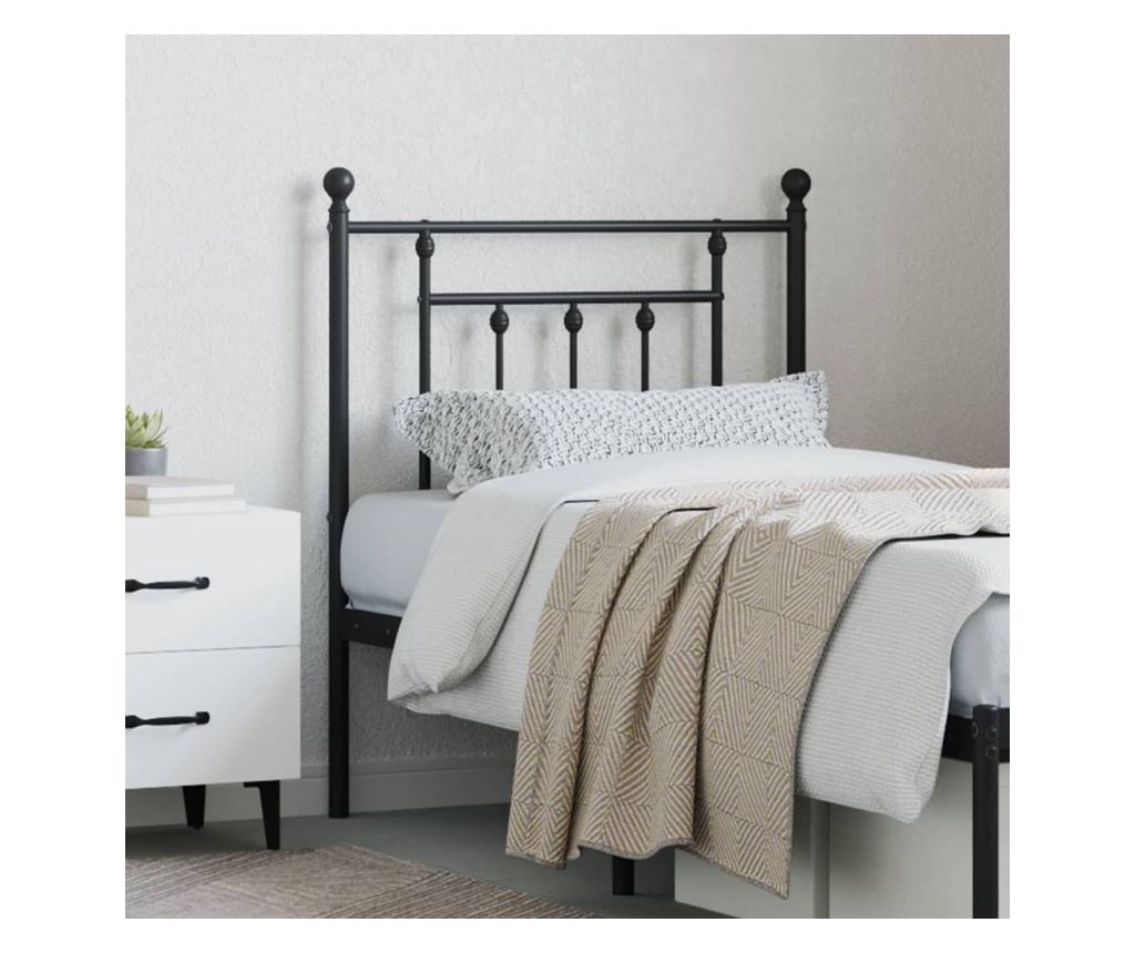 Metalni okvir za krevet, crna, 75 cm - 3