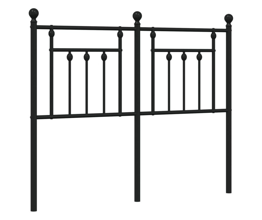 Metalni uzglavlje za krevet, crno, 120 cm - 2