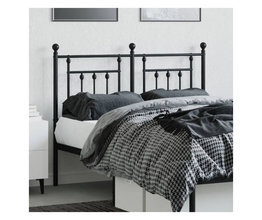 Metalni uzglavlje za krevet, crno, 120 cm - 3