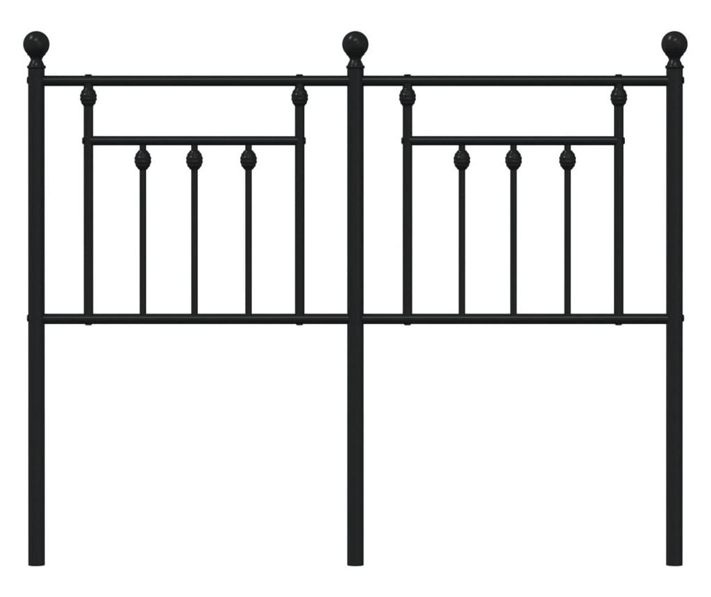 Metalni uzglavlje za krevet, crno, 120 cm - 4