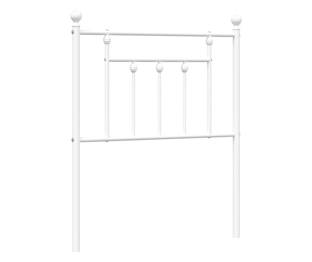 Metalni uzglavlje, bijelo, 75 cm - 2