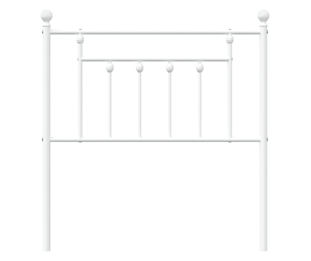 Metalni uzglavlje za krevet, bijelo, 80 cm - 4