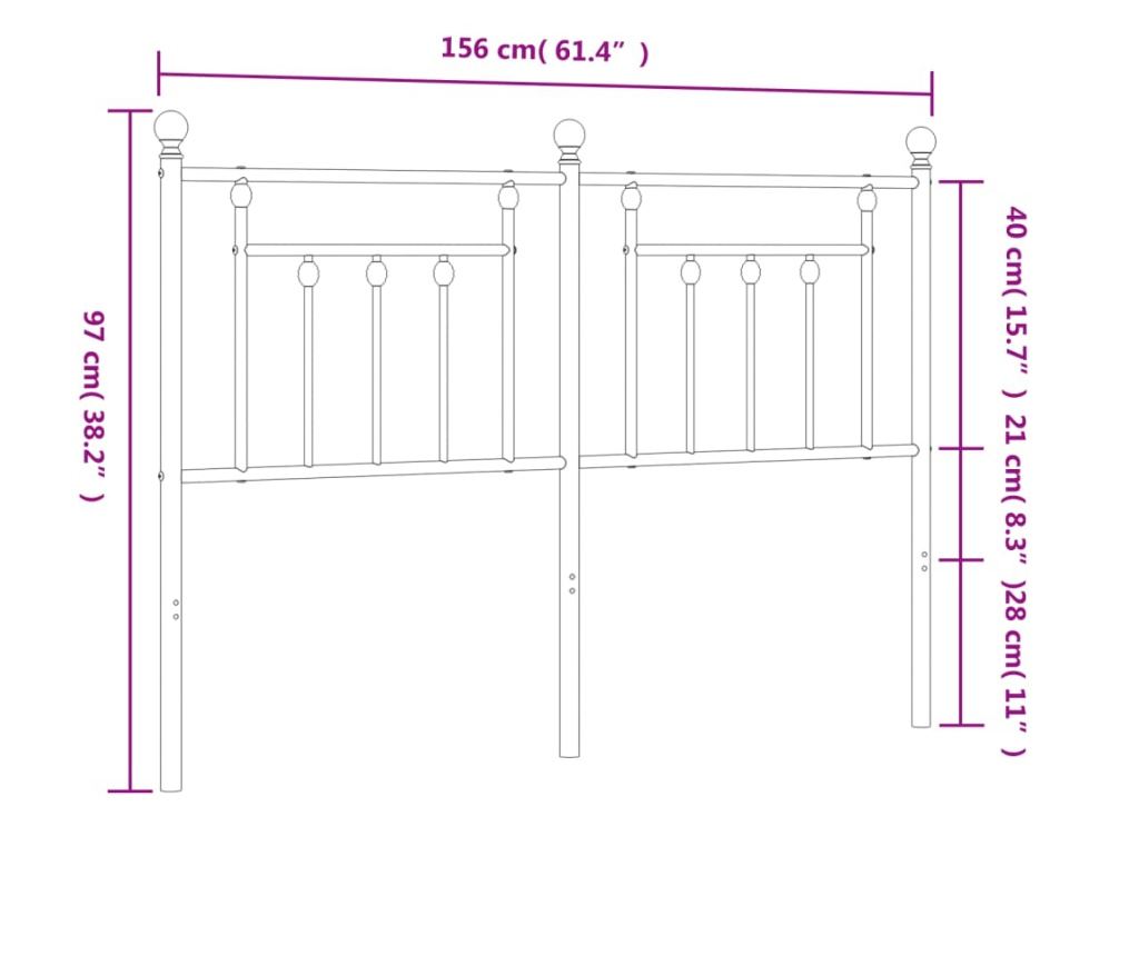 Okvir za krevet, bijeli, 150 cm - 7
