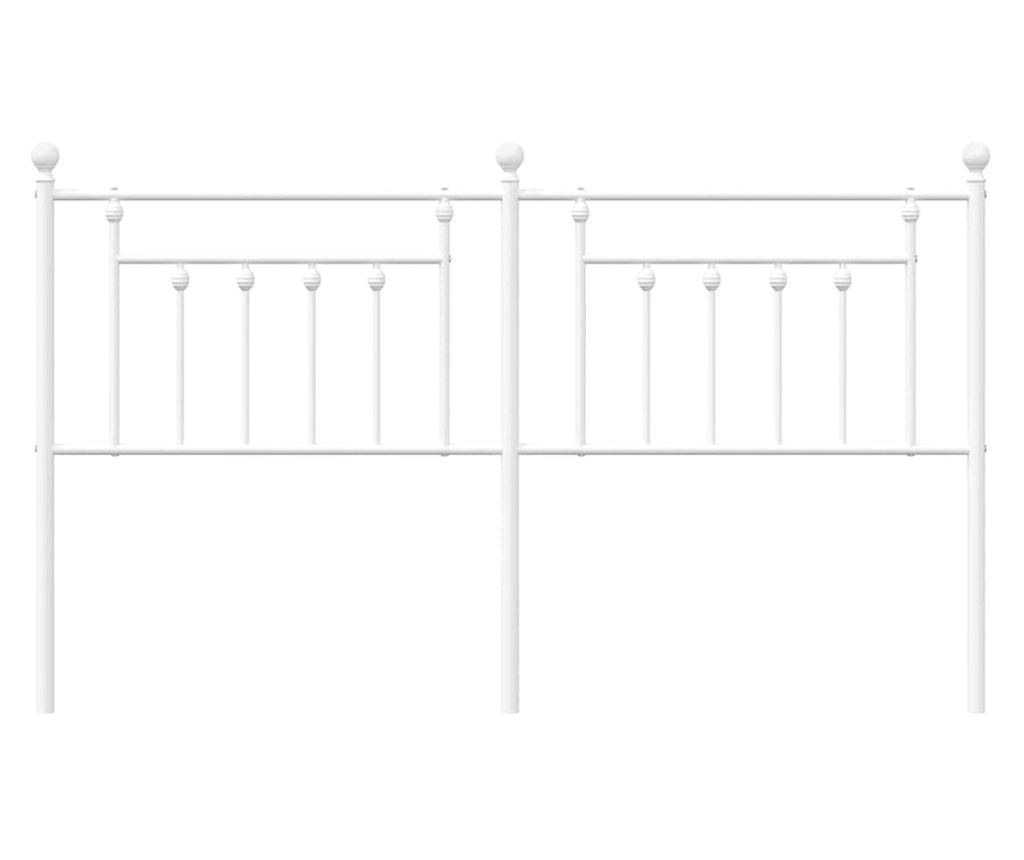 Metalni uzglavlje za krevet, bijelo, 160 cm - 4