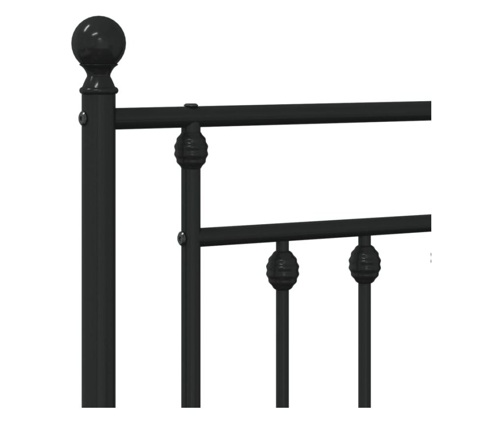 Metalni uzglavlje za krevet, crno, 120 cm - 6