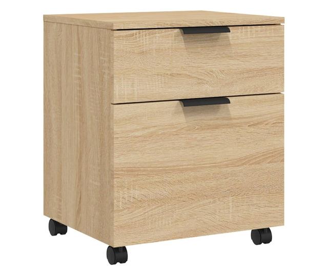 Mobilna szafka na kółkach, dąb sonoma, 45x38x54 cm, drewno przetworzone