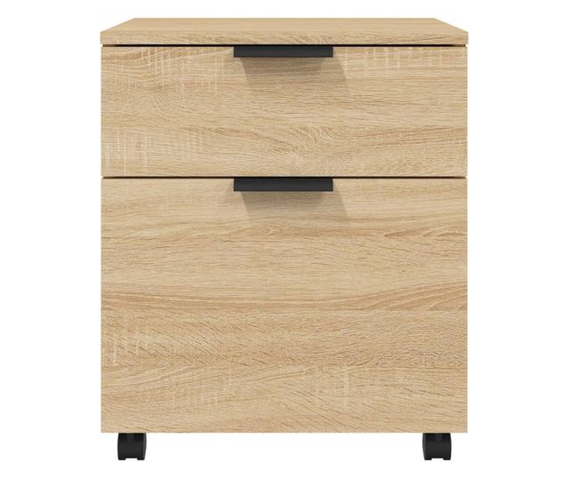 Mobilna szafka na kółkach, dąb sonoma, 45x38x54 cm, drewno przetworzone