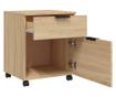 Mobilna szafka na kółkach, dąb sonoma, 45x38x54 cm, drewno przetworzone
