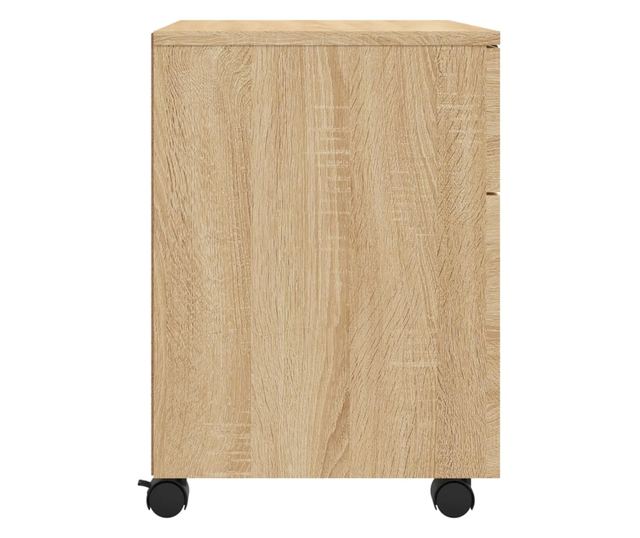 Mobilna szafka na kółkach, dąb sonoma, 45x38x54 cm, drewno przetworzone