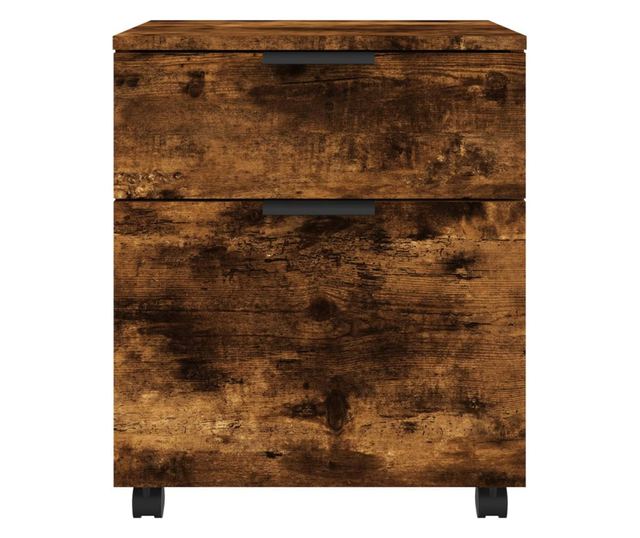 Fișet mobil cu roți, stejar fumuriu, 45x38x54 cm lemn prelucrat