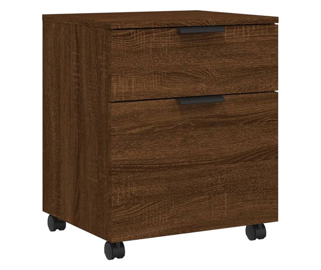 Mobilny regał na kółkach, dąb brązowy, 45x38x54 cm, drewno przetworzone