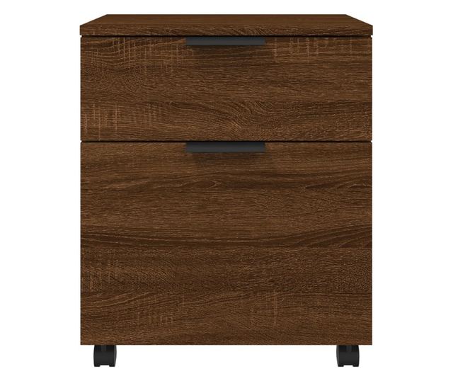 Mobilny regał na kółkach, dąb brązowy, 45x38x54 cm, drewno przetworzone